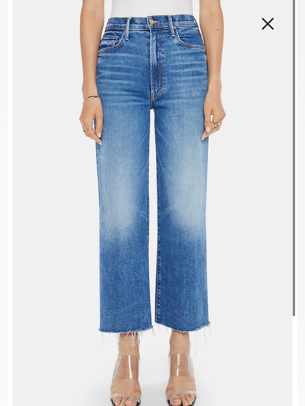 Mother The Maven Mid Rise Fray Hem Ankle Jeans Bitchin 28